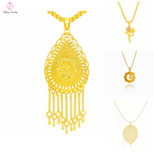 Le plus défunt collier de bijoux en or de l&#39;Arabie Saoudite 24K de conception, pendentif simple de charme 24k conception de collier d&#39;or